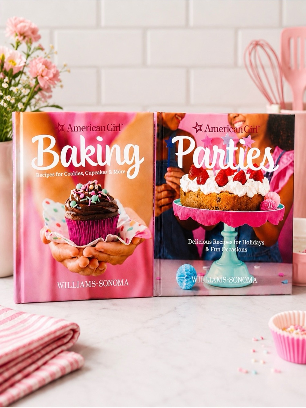 American Girl Williams Sonoma Baking Parties 2 Cookbook Lot Kids Recipes